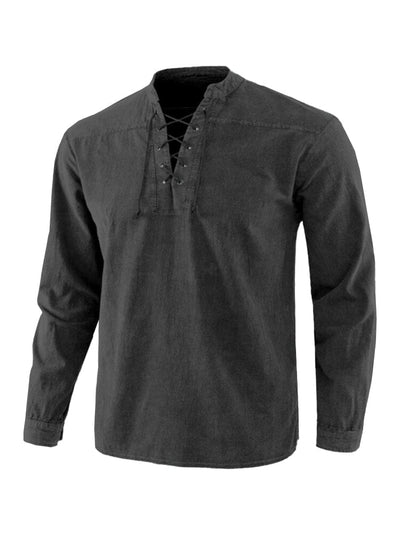 Coofandy V Neck Long Sleeves Shirt Shirts coofandy Black S 