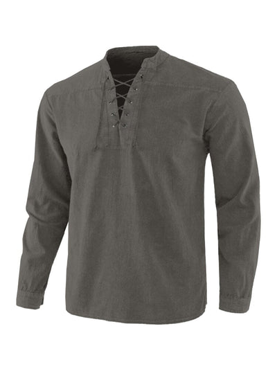 Coofandy V Neck Long Sleeves Shirt Shirts coofandy Grey S 