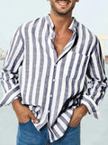 Striped Casual Shirt Shirts coofandy Grey M 