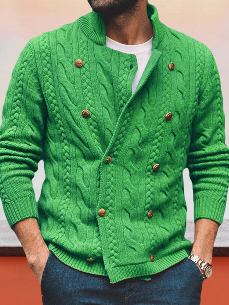 Coofandy Double-breasted Knitted Sweater Sweaters coofandystore Green M 