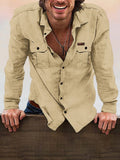 Stylish 100% Cotton Shirt Shirts coofandy Khaki M (US S) 