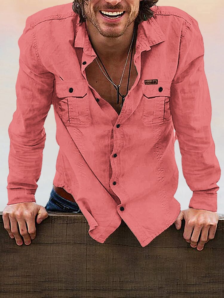 Stylish 100% Cotton Shirt Shirts coofandy Pink M (US S) 