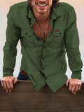 Stylish 100% Cotton Shirt Shirts coofandy Army Green M (US S) 