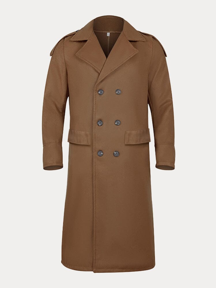 Classic Solid Long Tweed Coat Coat coofandystore 