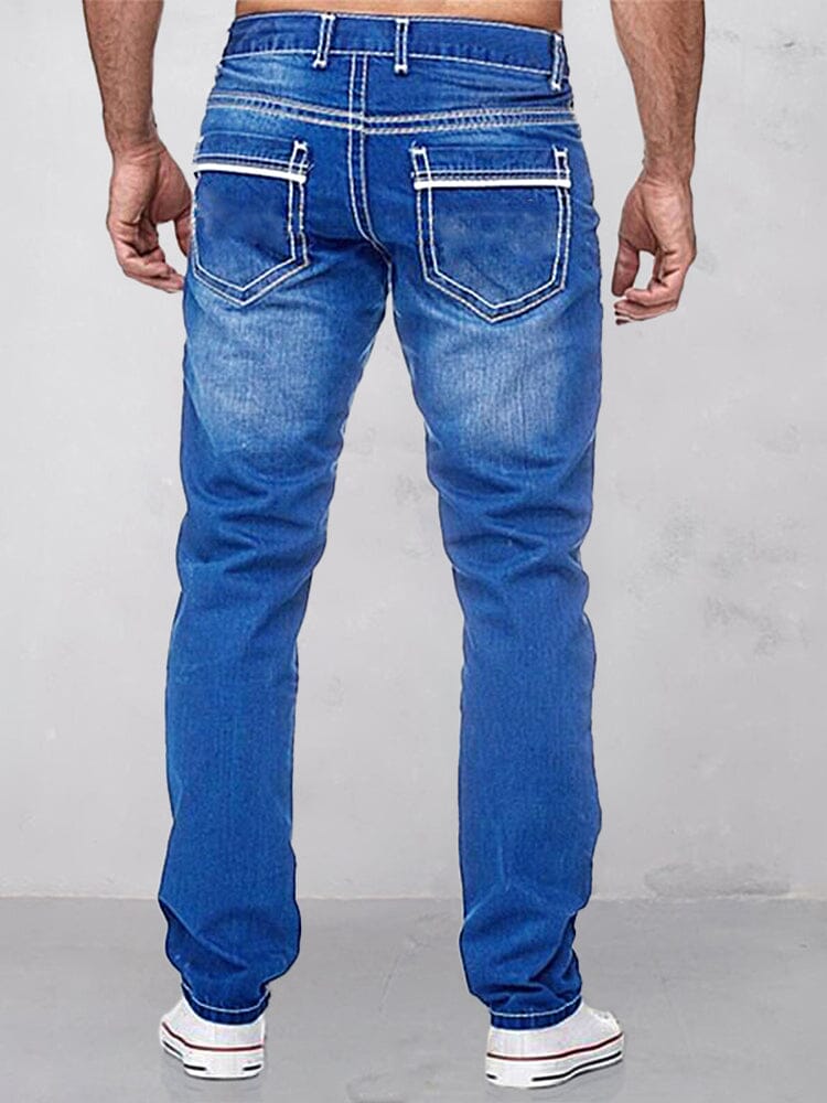 Classic Double stitches Slim Fit Jeans Pants coofandystore 