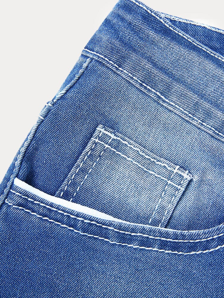 Classic Double stitches Slim Fit Jeans Pants coofandystore 