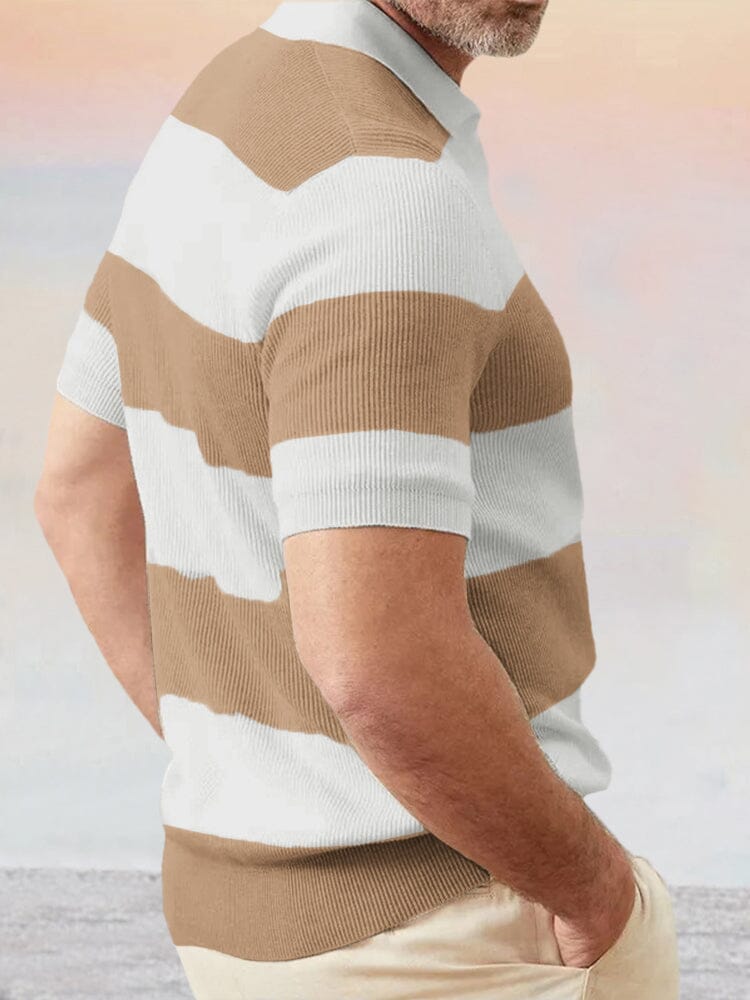 Striped Short Sleeve Polo Shirts Shirts & Polos coofandystore 