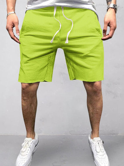 Cotton Elastic Waist Sports Shorts Shorts coofandystore Light Green S 