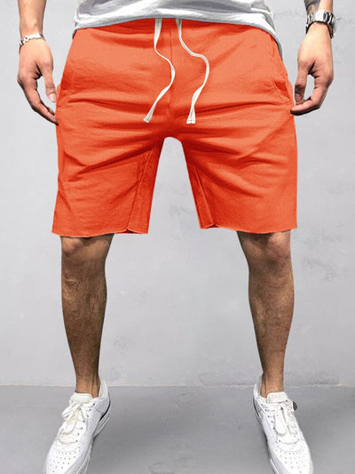 Cotton Elastic Waist Sports Shorts Shorts coofandystore Orange S 