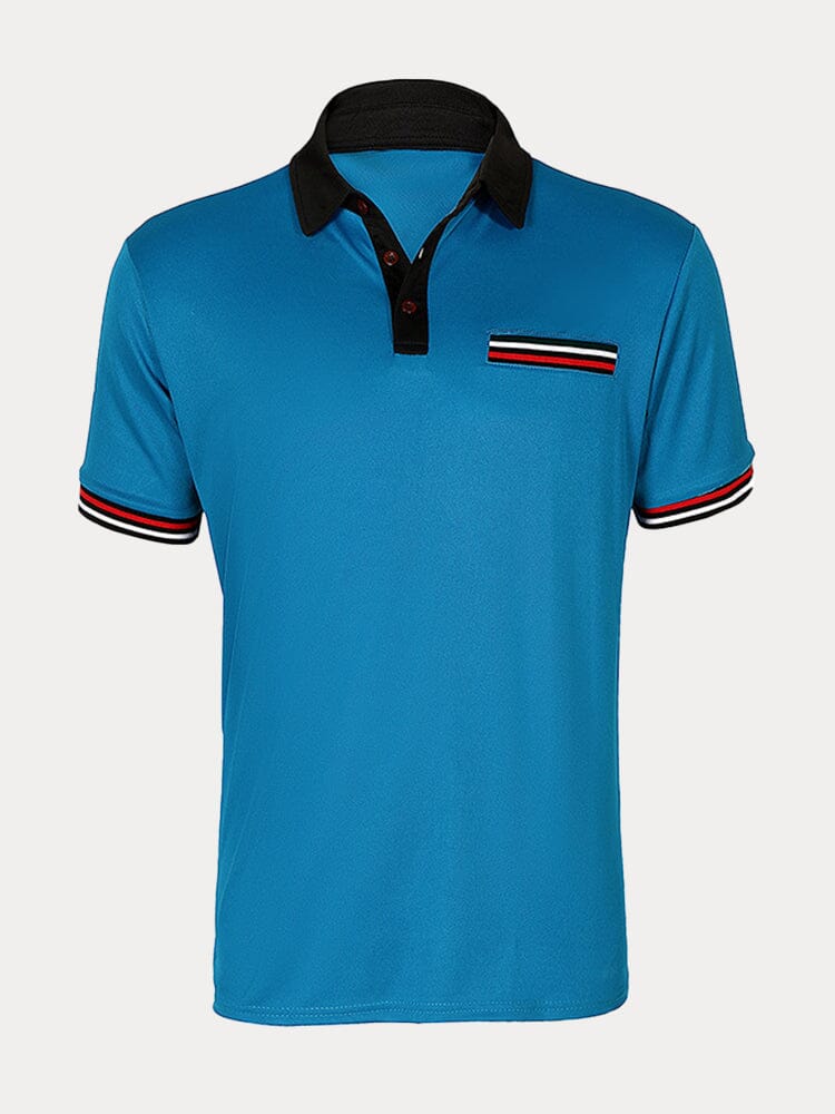 Classic Stripe Cuffs Polo Shirt Polos coofandy 