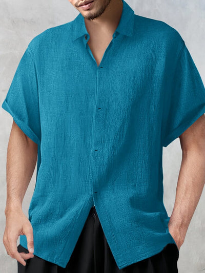 Casual Breathable Cotton Linen Shirt Shirts coofandy Lake Blue M 