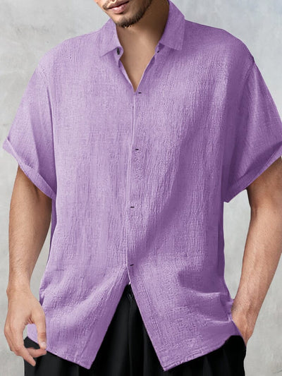 Casual Breathable Cotton Linen Shirt Shirts coofandy Purple M 