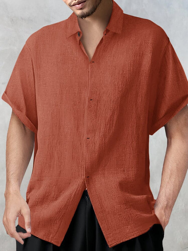 Casual Breathable Cotton Linen Shirt Shirts coofandy Brown M 