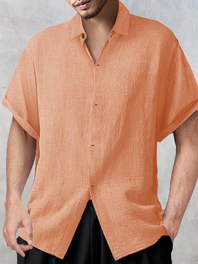 Casual Breathable Cotton Linen Shirt Shirts coofandy Orange M 