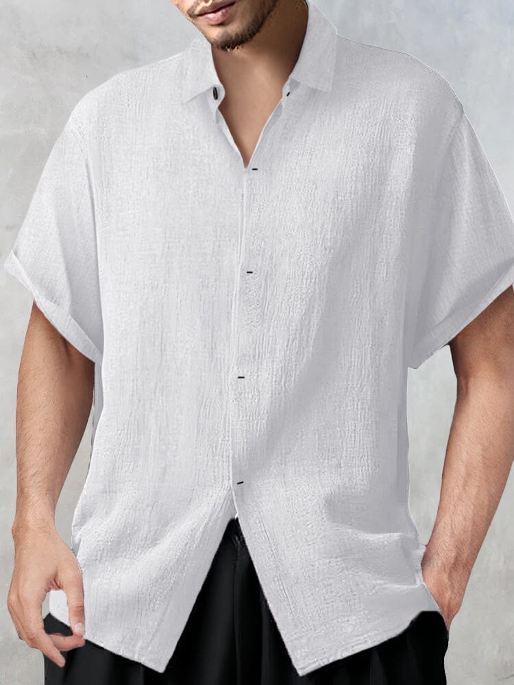 Casual Breathable Cotton Linen Shirt Shirts coofandy White M 