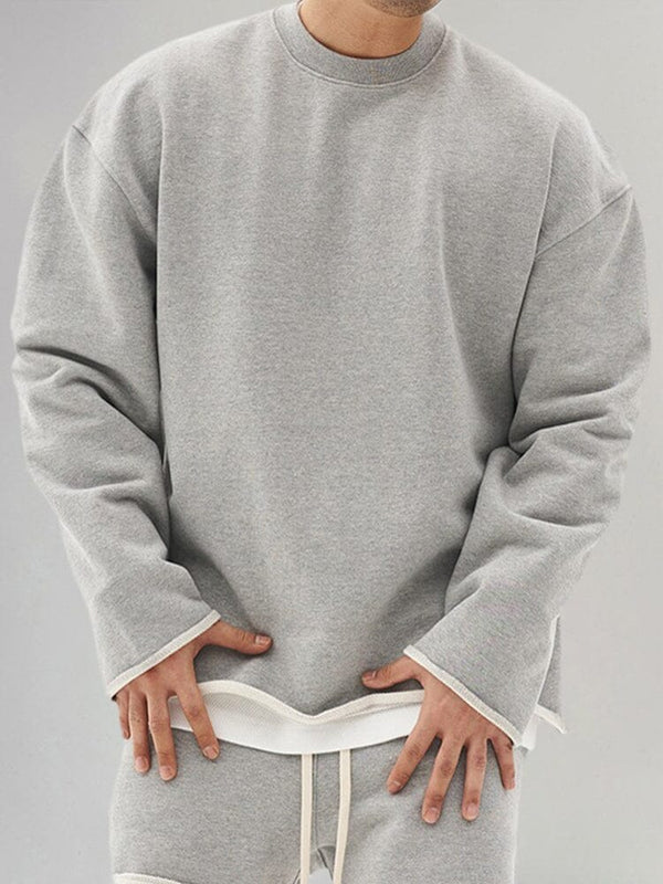 Cotton Round Neck Pullover Shirt Shirts coofandystore Grey M 
