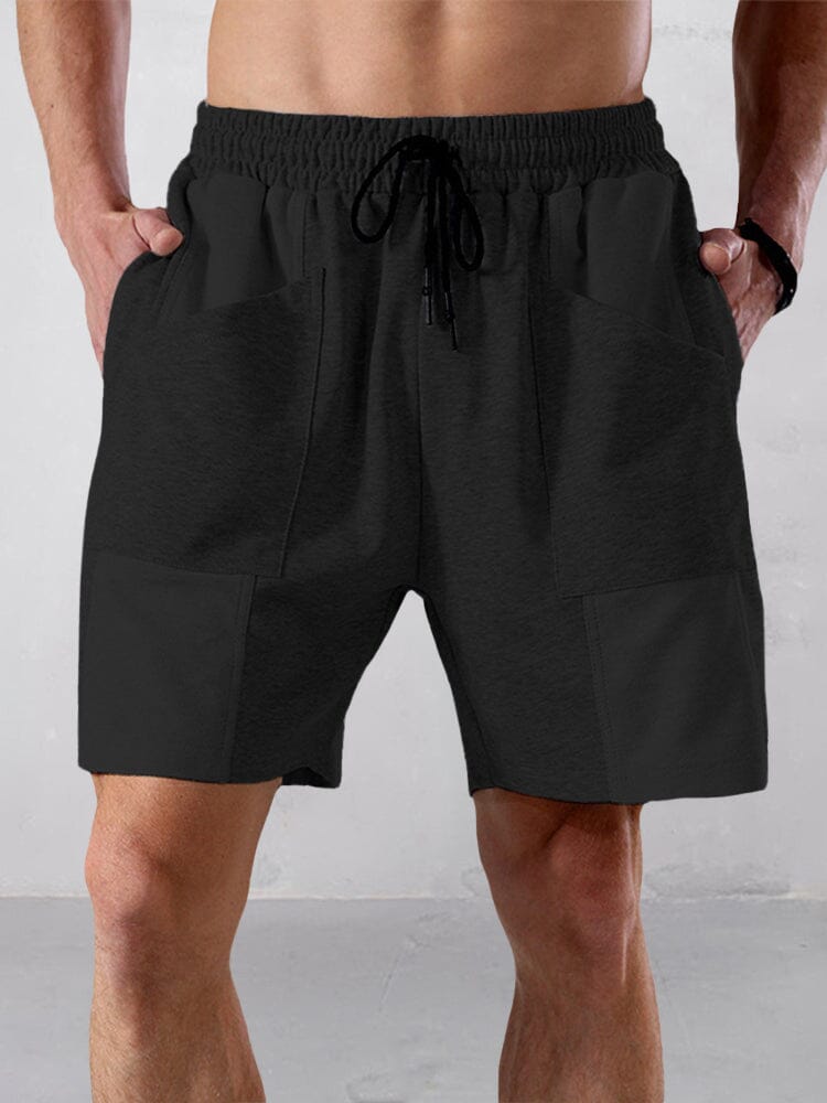 Cotton Stretch Short With Pockets Shorts coofandy Black M 