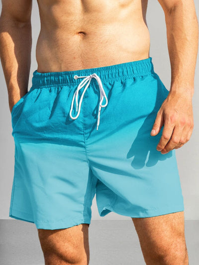 Casual Gradient Drawstring Shorts Shorts coofandy Blue S 