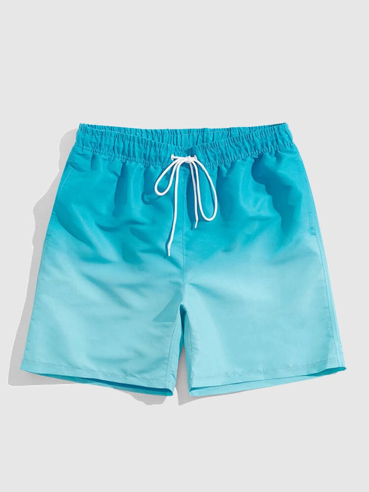 Casual Gradient Drawstring Shorts Shorts coofandy 