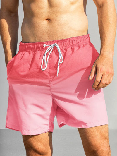 Casual Gradient Drawstring Shorts Shorts coofandy Pink S 