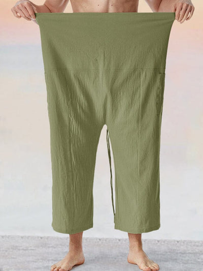 Unique Loose Fit Cotton Linen Fisherman Pants Pants coofandy 