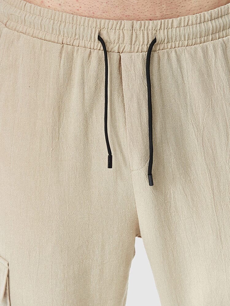 Casual Soft Cotton Linen Drawstring Pants Pants coofandy 