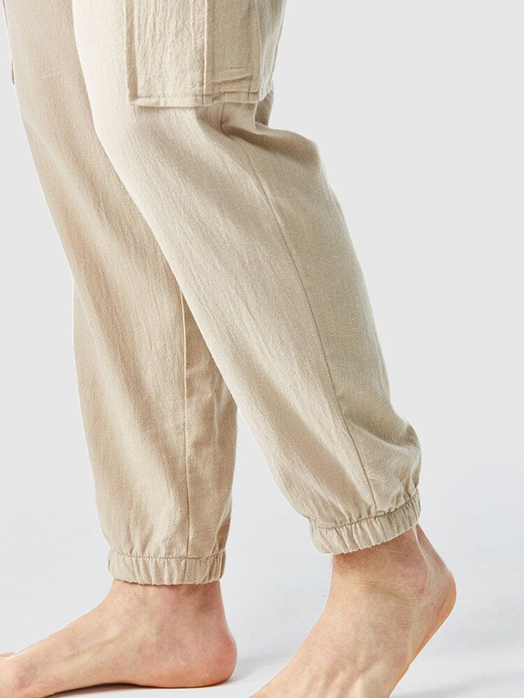 Casual Soft Cotton Linen Drawstring Pants Pants coofandy 