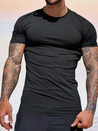 Breathable Stretchy Quick Drying T-shirt T-shirt coofandy Black S 