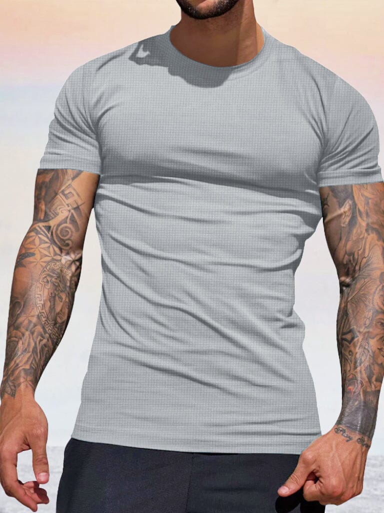 Breathable Stretchy Quick Drying T-shirt T-shirt coofandy Light Grey S 