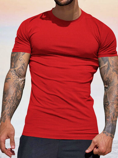 Breathable Stretchy Quick Drying T-shirt T-shirt coofandy Red S 