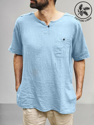 Soft Lightweight Cotton Linen Shirt Shirts coofandy Blue S 
