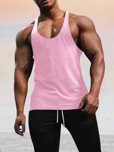 Classic Breathable Solid Tank Top Tank Tops coofandy Pink M 