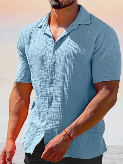 Classic Breathable Short Sleeve Shirt Shirts coofandy 