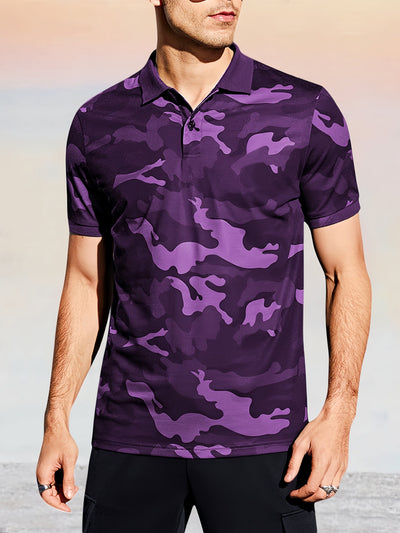 Casual Camo Polo Shirt Shirts & Polos coofandystore Purple M 