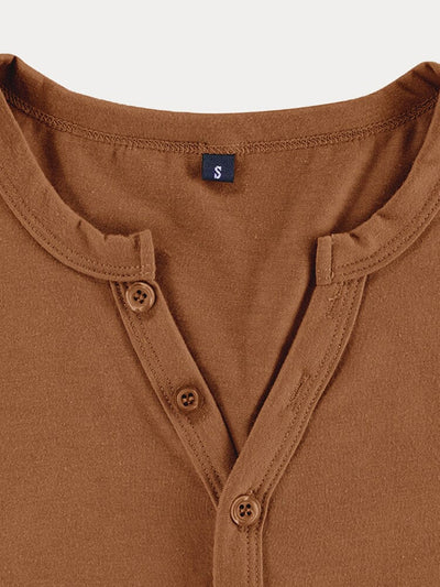 Classic Solid Henley Shirt Shirts coofandystore 