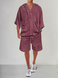 Casual Linen Pullover Hoodie Set Sets coofandystore 