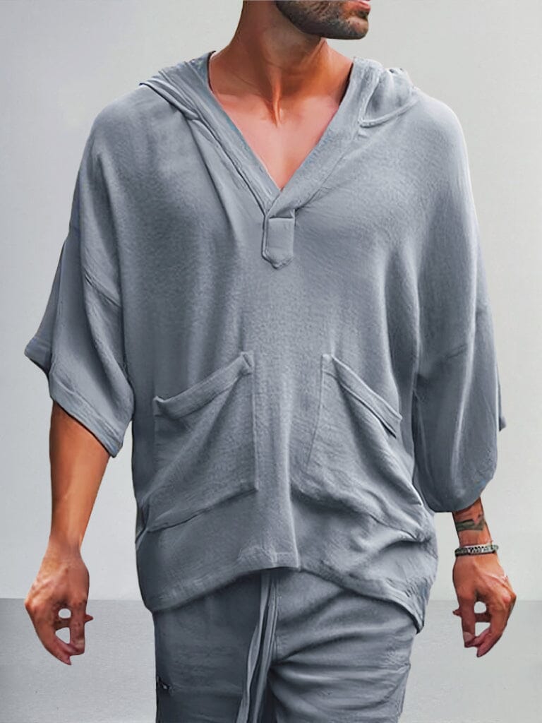 Casual Linen Pullover Hoodie Set Sets coofandystore 