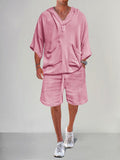 Casual Linen Pullover Hoodie Set Sets coofandystore 
