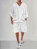 Casual Linen Pullover Hoodie Set Sets coofandystore 