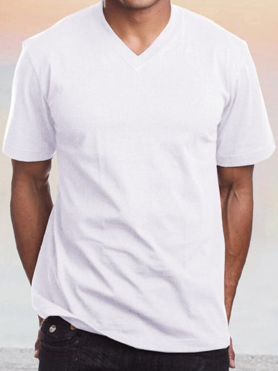 Classic Fit V-Neck T-Shirt T-shirt coofandy White M 