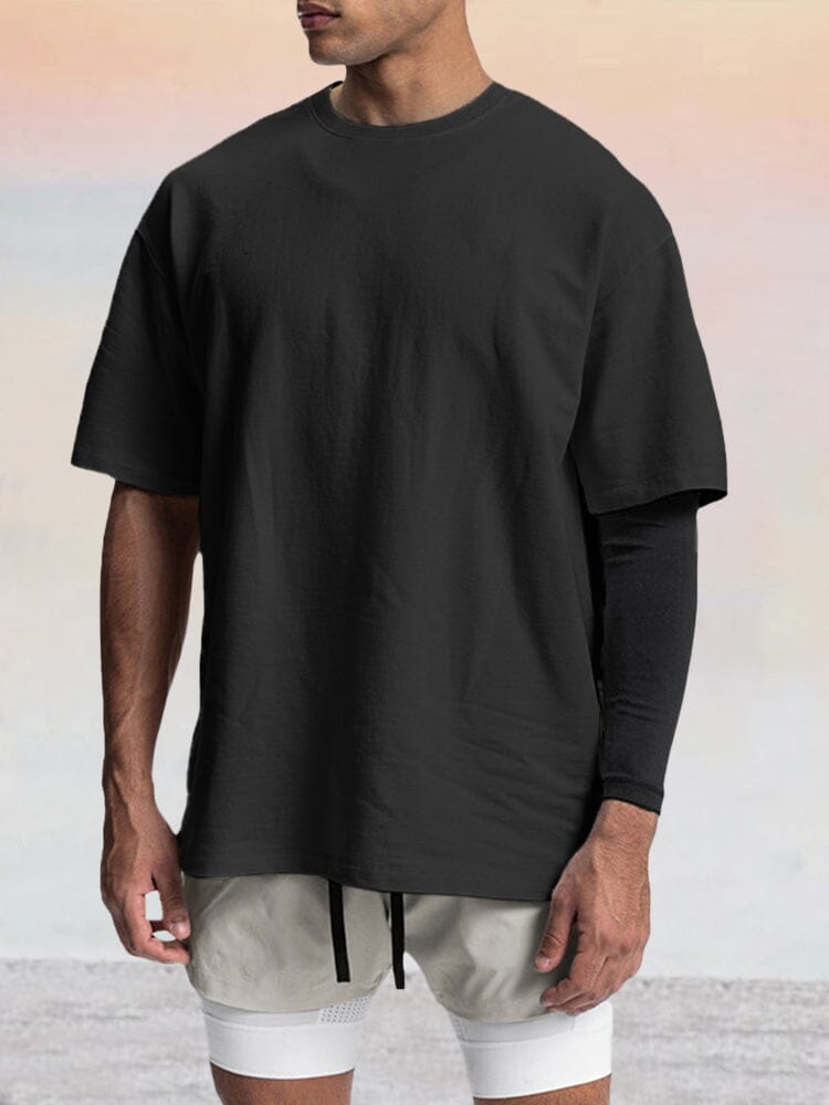Classic Soft Cotton T-shirt T-shirt coofandy Black M 