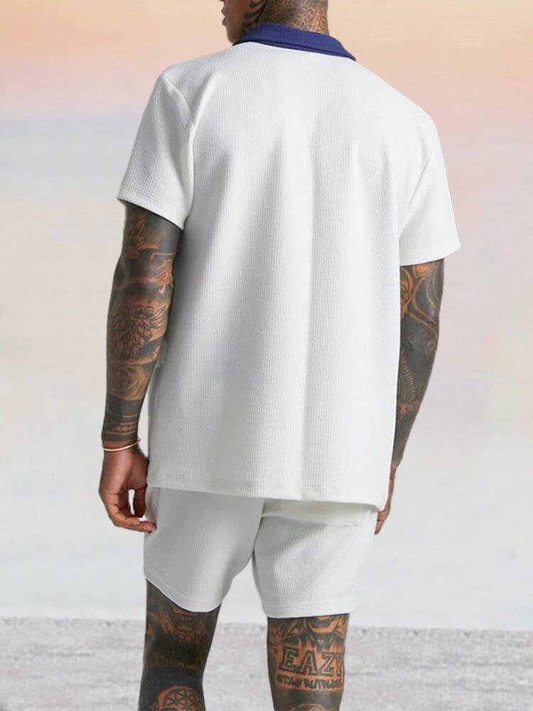 Stylish Splicing Corduroy Shirt Set Sets coofandy 