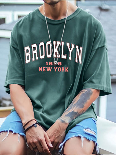 Loose Fit Brooklyn Graphic T-Shirt T-shirt coofandystore Green M 