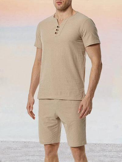 Casual Linen 2-Piece Shirt Sets Sets coofandystore 