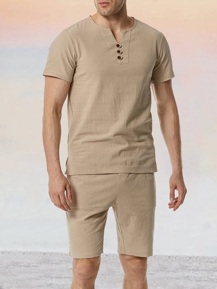 Casual Linen 2-Piece Shirt Sets Sets coofandystore 
