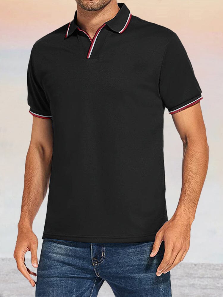 Casual Breathable Polo Shirts Shirts & Polos coofandystore Black S 