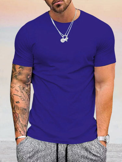 Soft Stretchy Basic T-shirt T-shirt coofandy Royal Blue S 