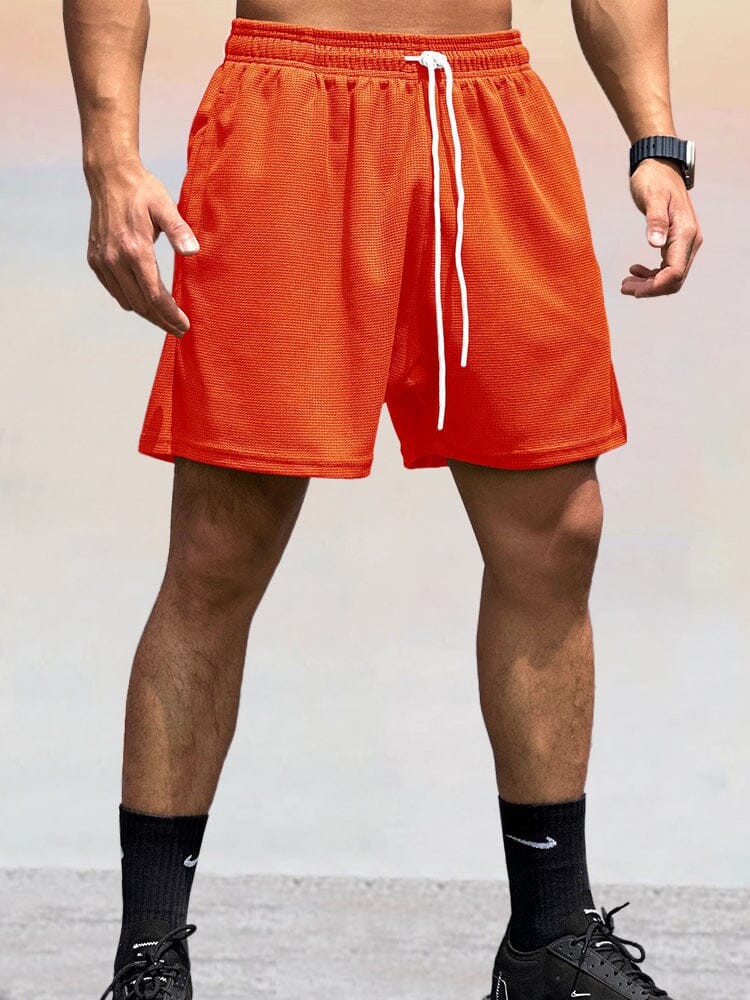 Loose Fit Stretchy Workout Shorts Shorts coofandy Orange M 