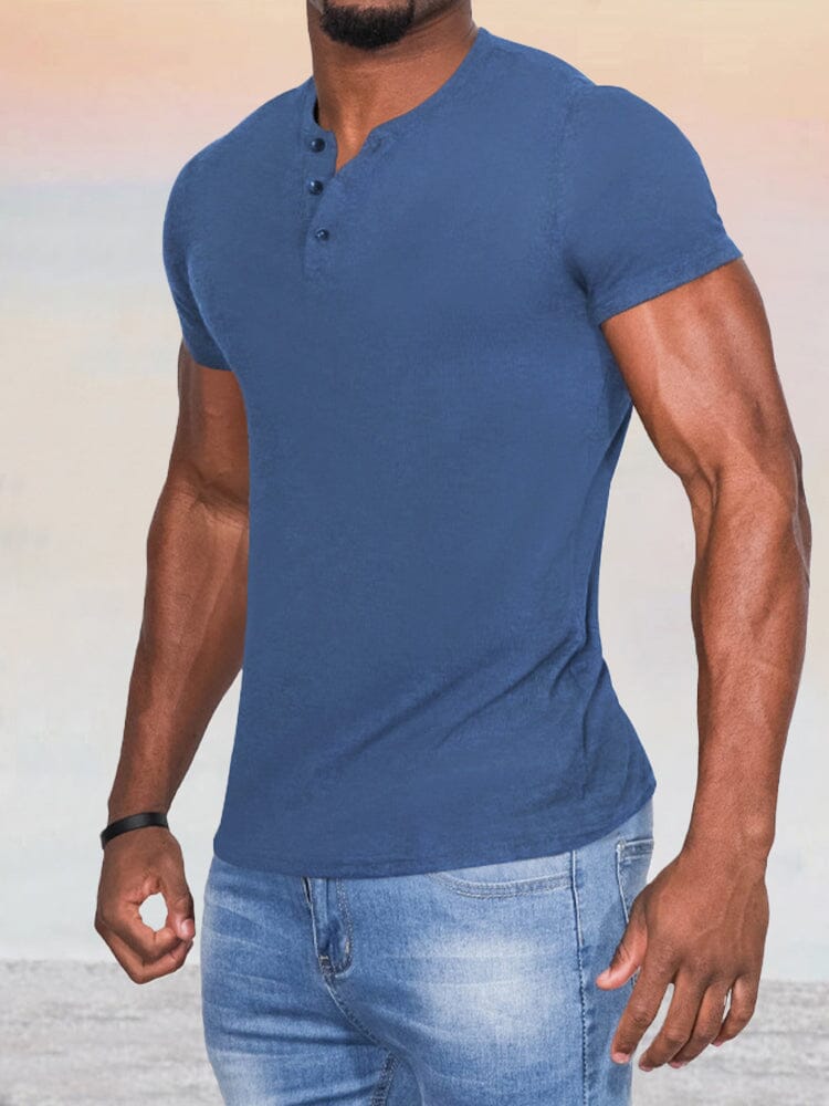 Classic Soft Henley Shirt T-shirt coofandy 