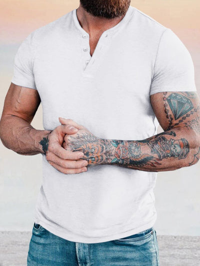 Classic Soft Henley Shirt T-shirt coofandy White M 